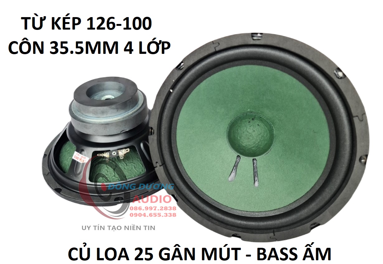 CỦ LOA BASS 25 TỪ KÉP 126-100 COIL 36MM GÂN MÚT