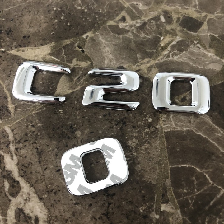 Decal tem chữ inox dán đuôi xe ô tô dành cho Mercedes