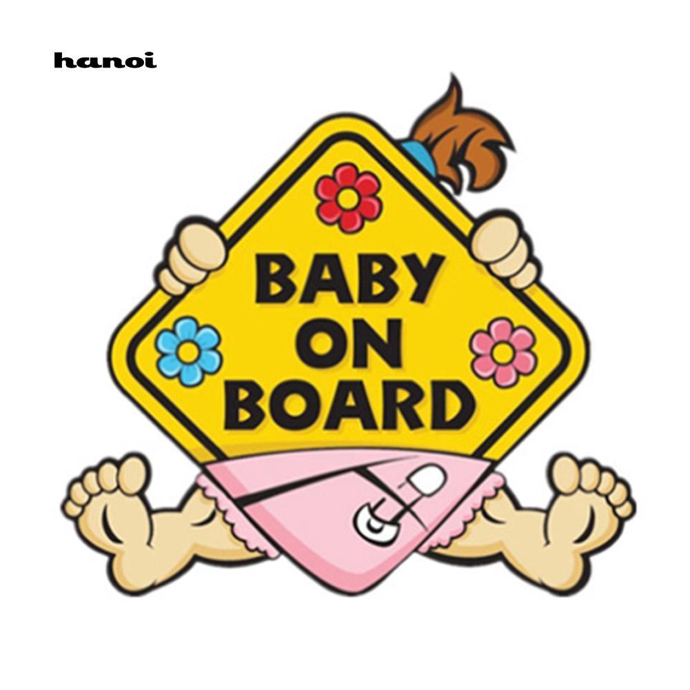 Nhãn dán trang trí xe hơi chữ Baby On Board chuyên dụng