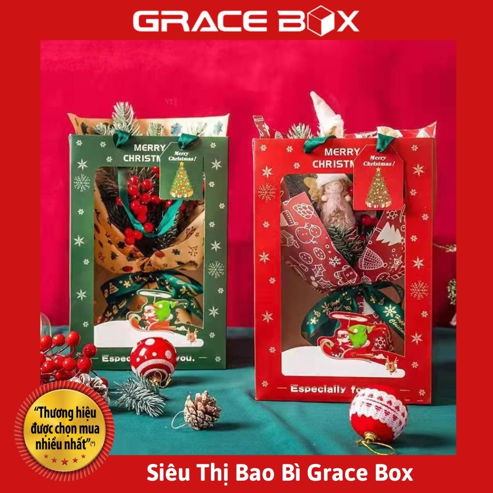 Túi Giấy Quà Tặng Giáng Sinh - Noel - Show Window Cao Cấp - Siêu Thị Bao Bì Grace Box