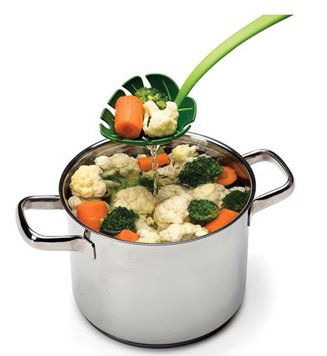 Muôi, vá vớt thức ăn hình chiếc lá xanh