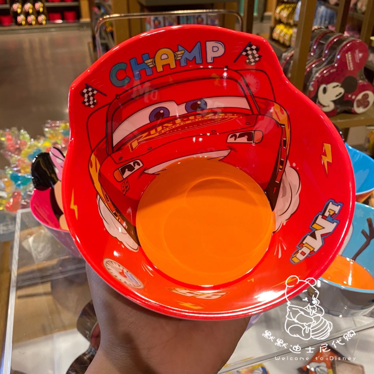 Chén ăn nhựa Melamine hình xe đua Car Mcqueen 95 nổi 3D màu đỏ cho bé trai - 78VNDC2459