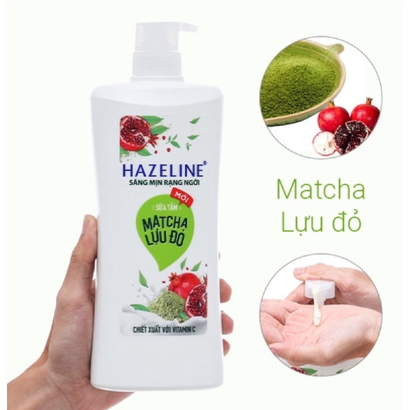 Sữa tắm Hazeline Dưỡng Thể Trắng Sáng & Mịn Da Từ Thiên Nhiên Matcha Lựu Đỏ 1kg