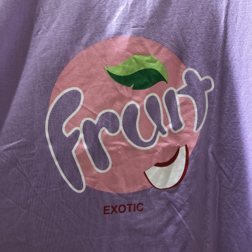 Áo Thun Nữ Cotton Cao Cấp in Fruit Tím Nhạt Cổ Tròn , Thoáng Mát, Co Giãn Thấm Mồ Hôi APFT16