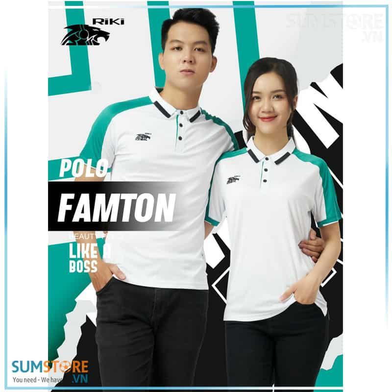 Riki – Áo Thun Polo Thể Thao Nam Nữ Cao Cấp – Famton Trắng