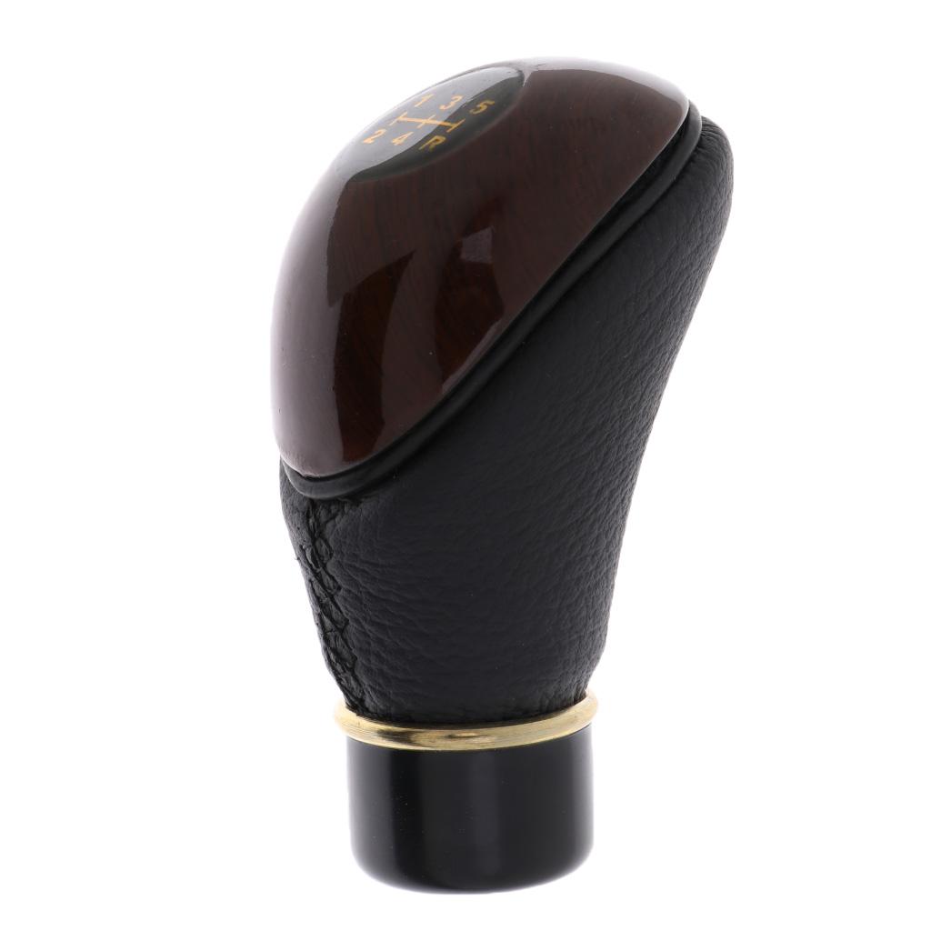 PU Leather Manual 5- Auto Car Gear Stick Shift Shifter Lever Knob
