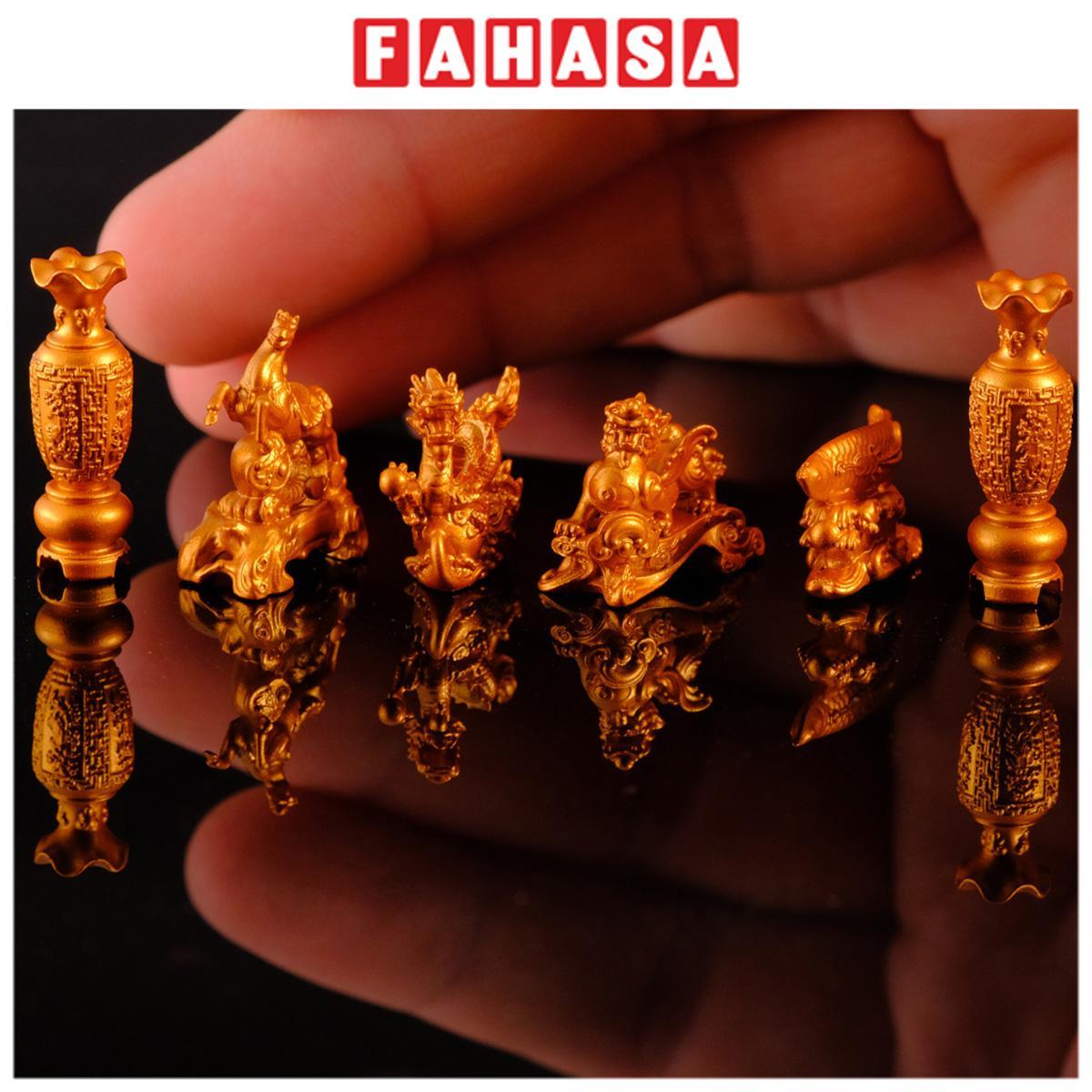 Phụ Kiện Bàn Thờ Bộ Tượng Tứ Linh Tăng Phúc - Tài Lộc Dồi Dào - Phúc Thọ Dài Lâu - Manihum BTLPK-03