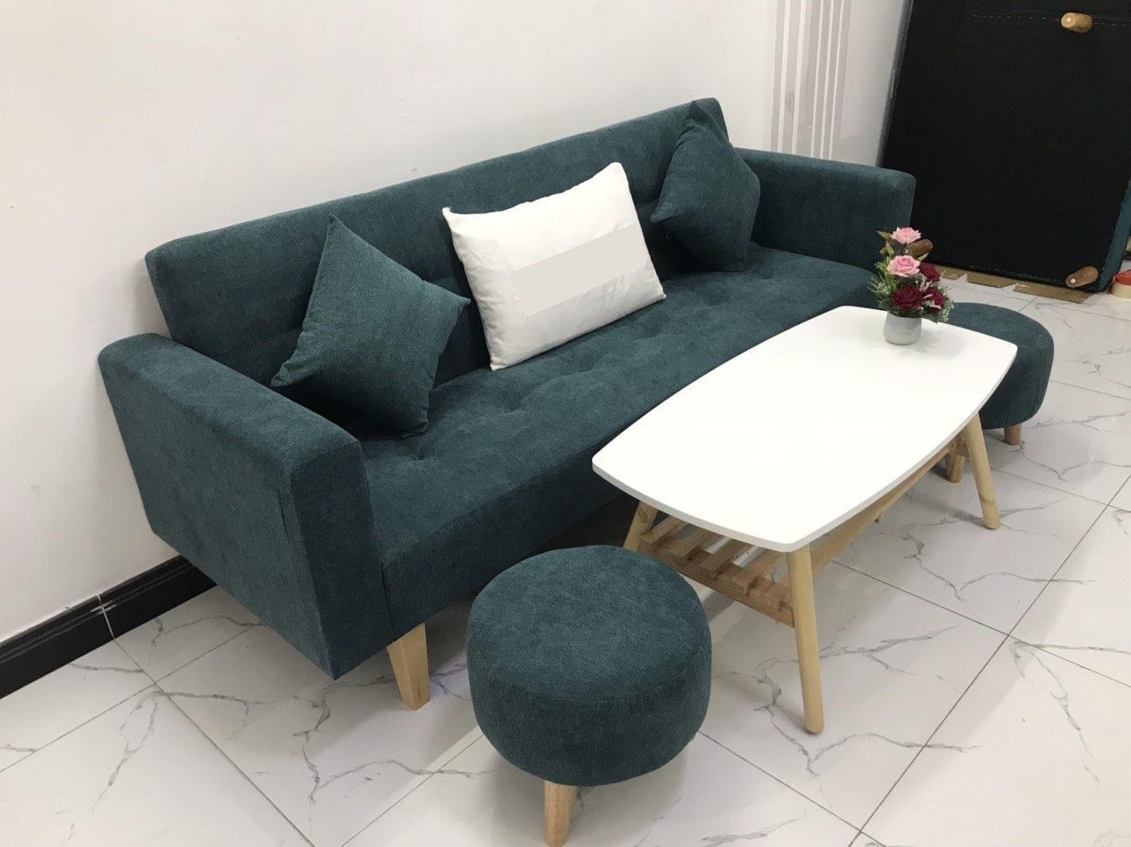 Bộ ghế sofa giường 2mx90 sofa bed tay vịn phòng khách sopha linco09