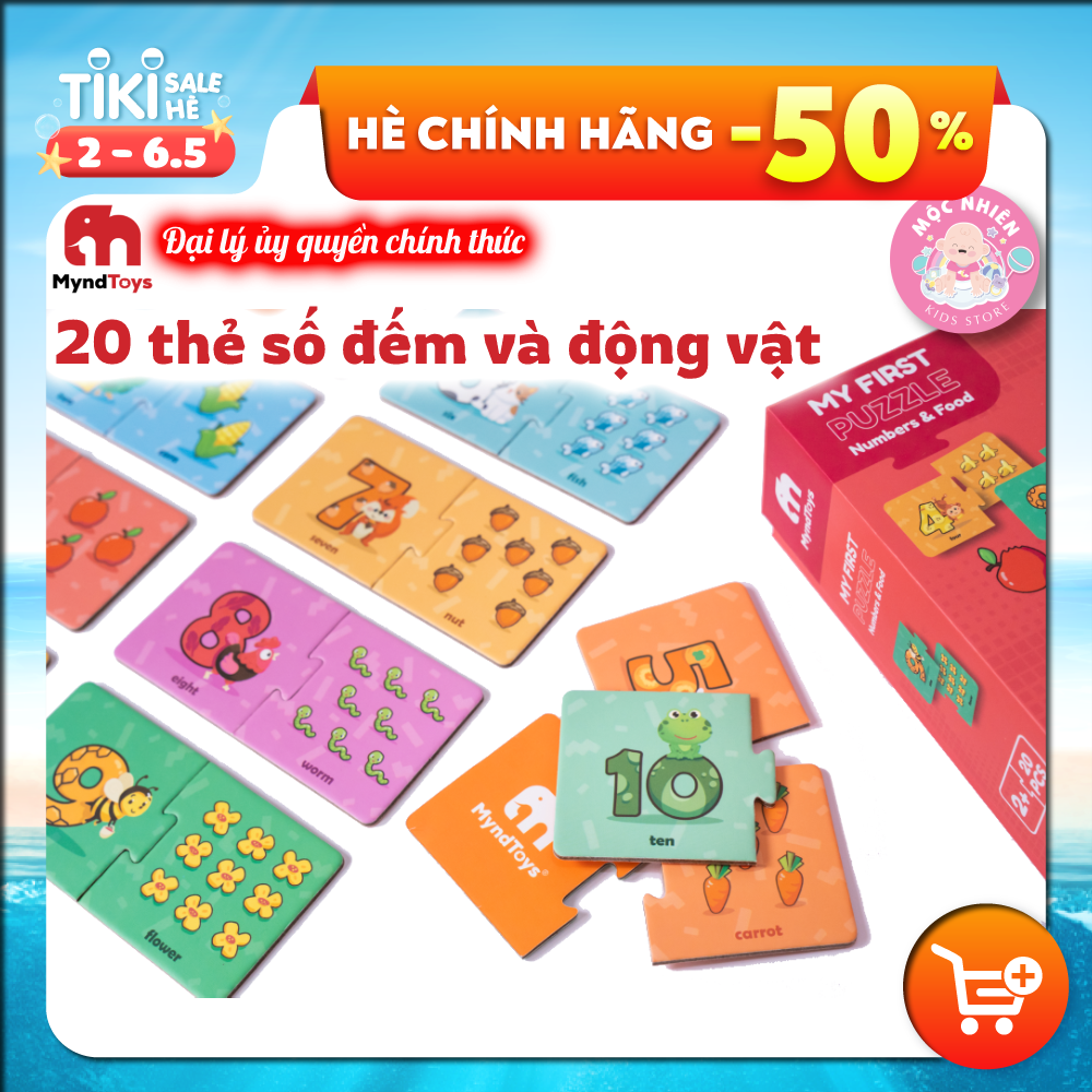 Đồ Chơi Xếp Hình MyndToys My First Puzzle - Numbers &amp; Food Dành Cho Các Bé Trên 2 Tuổi