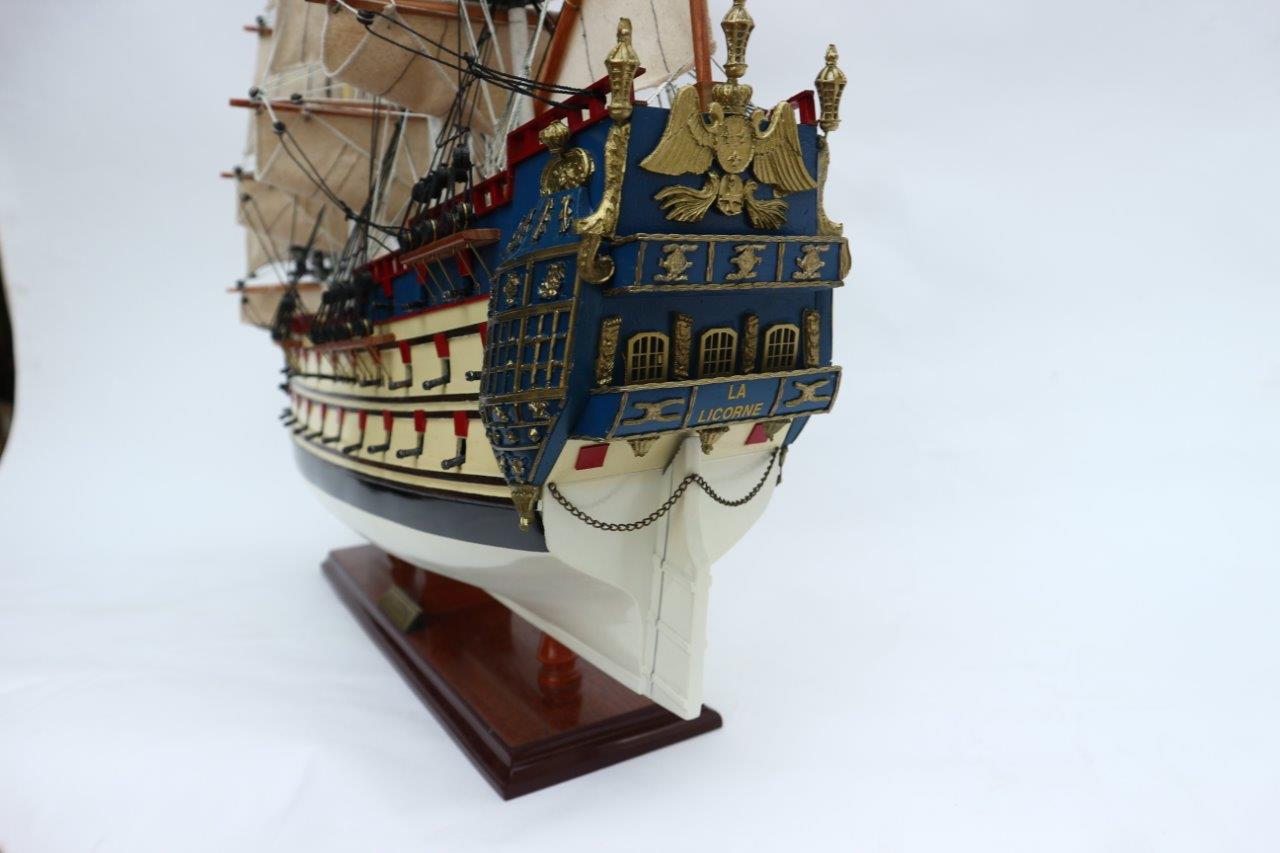Mô Hình Tàu Gỗ Trang Trí Dạng Thuyền Chiến LA LICORNE Chất Lượng Cao Xuất Khẩu