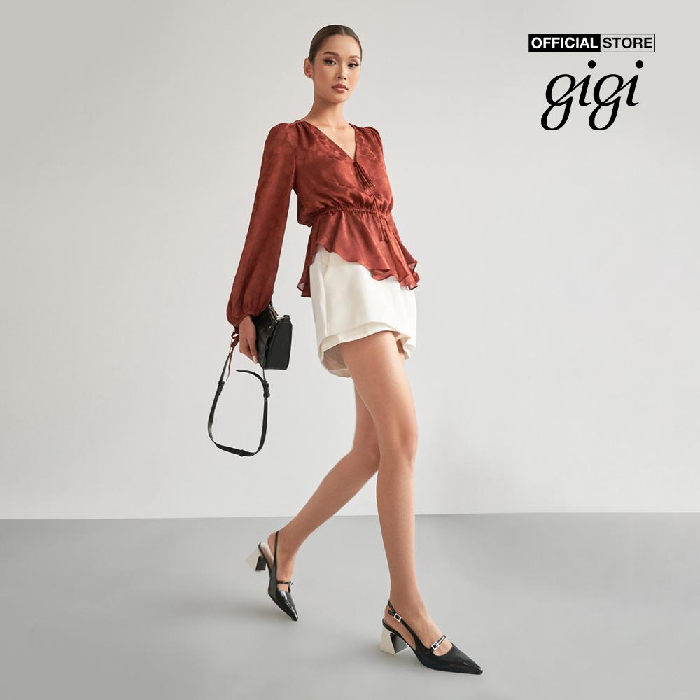 GIGI - Áo kiểu nữ tay dài cổ V phối thắt eo thời trang G1110T222283