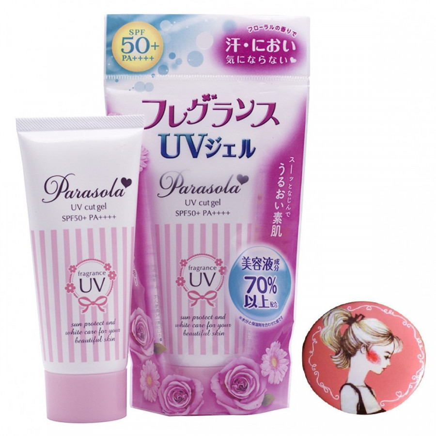 Gel chống nắng Nhật Bản Naris Parasola UV Cut Gel SPF50+ PA++++ (90g) + Tặng gương mini siêu cute