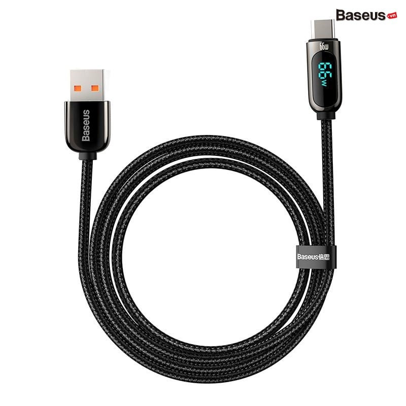 Cáp Sạc Nhanh Baseus Display Fast Charging Data Cable USB to Type-C 66W - HÀNG CHÍNH HÃNG