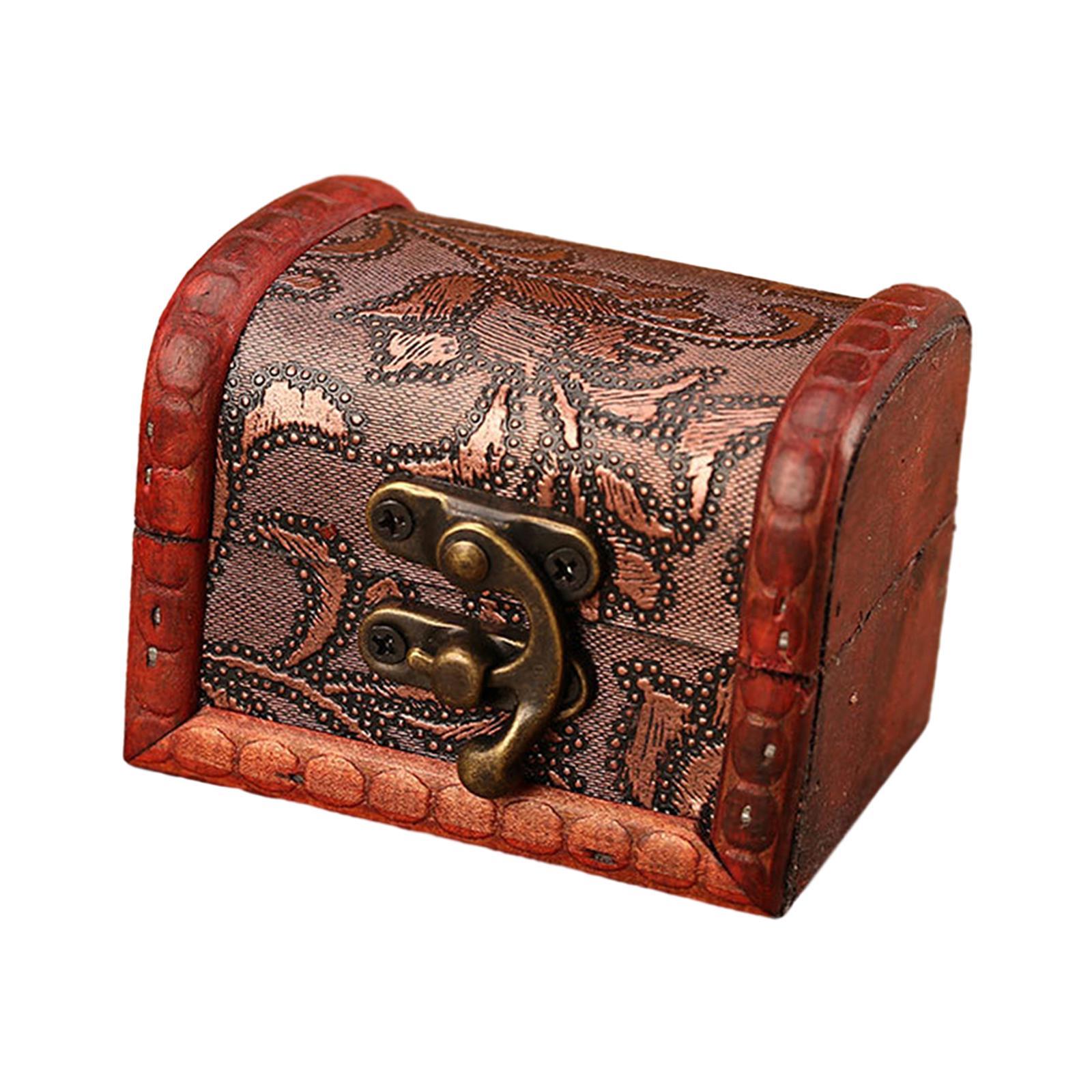 Decorative Storage Box, Antique Jewelry Box, Home Decor Vintage Style Treasure Chest, Vintage Style Wooden Storage Box, for Hairpins Jewelry