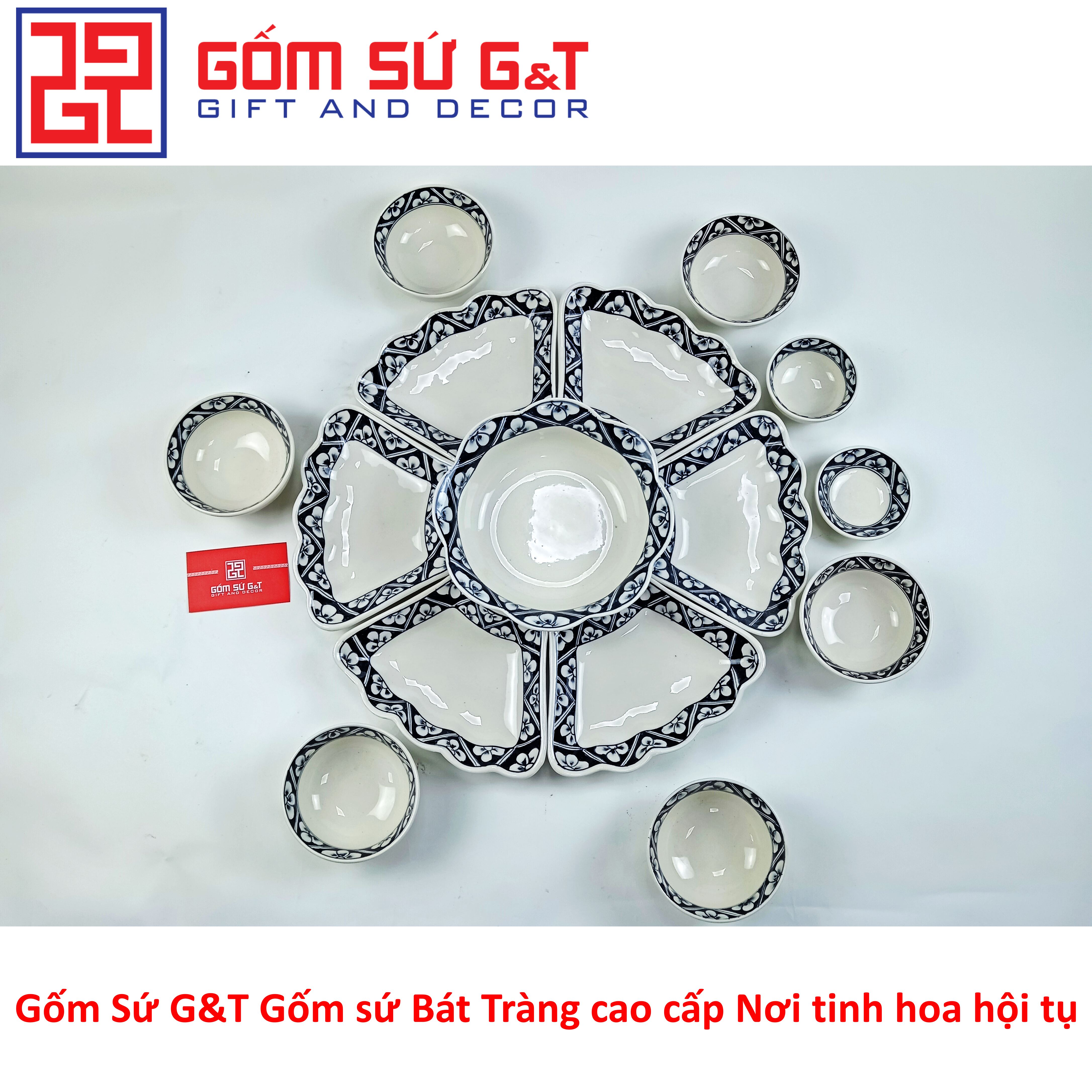 Bộ đồ ăn mặt trời vẽ băng đào tràm Gốm Sứ G&amp;T