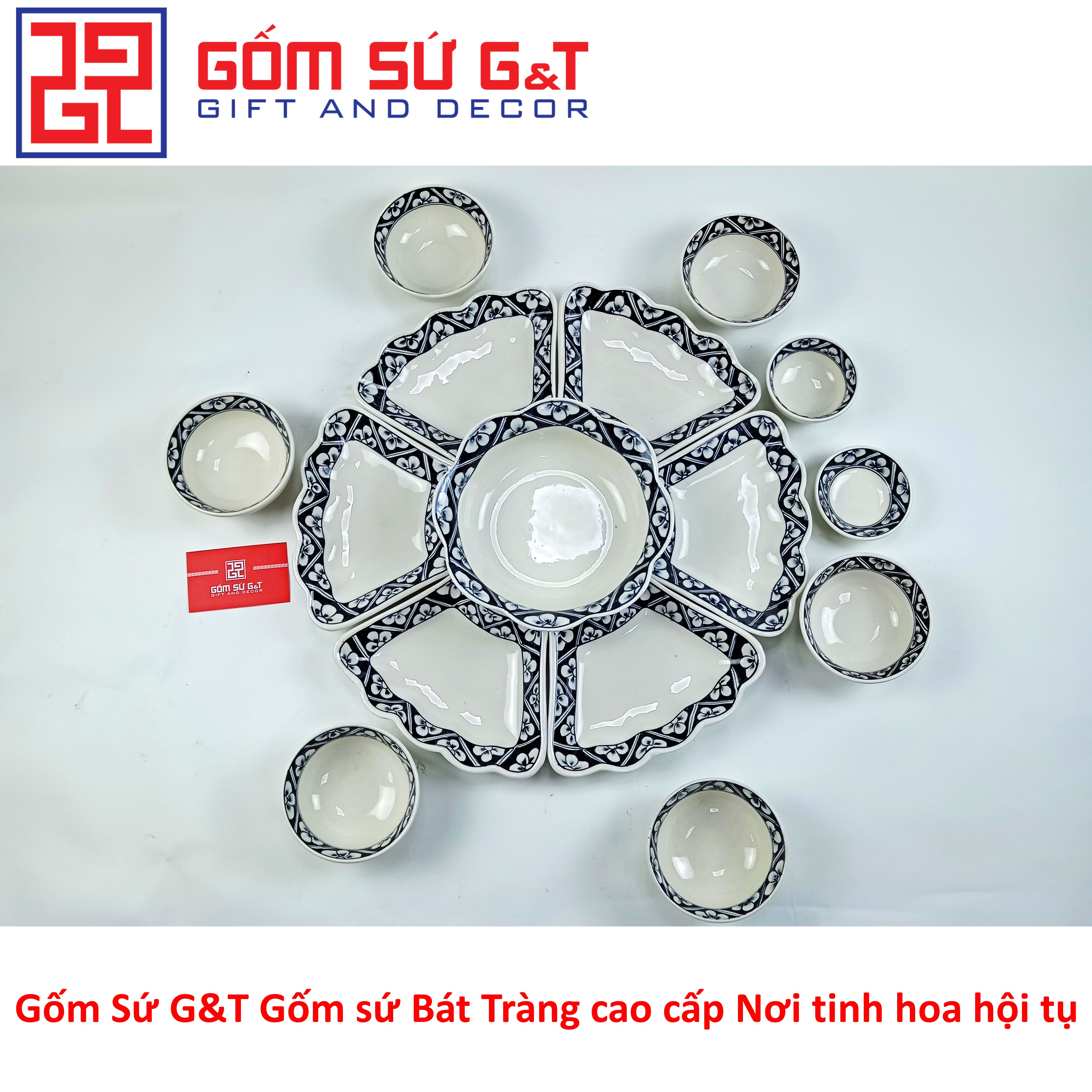 Bộ đồ ăn mặt trời vẽ băng đào tràm Gốm Sứ G&T