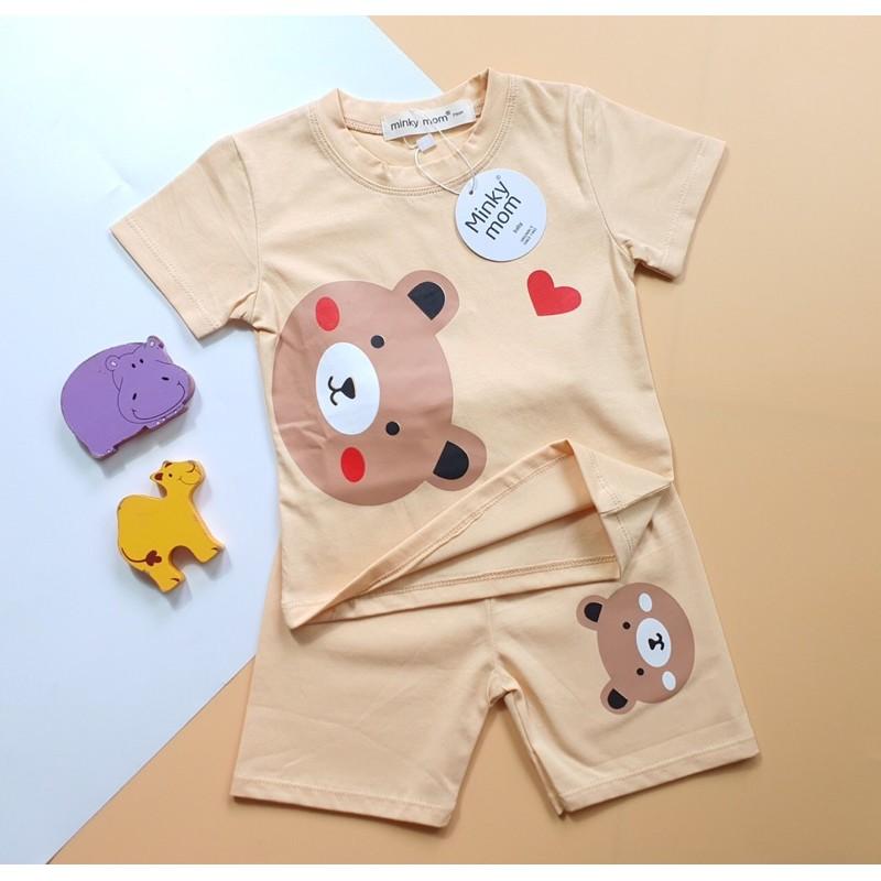 Bộ ngắn tay 100% cotton Minky Mom chất mềm mịn đẹp cho bé trai, bé gái từ 5-18kg