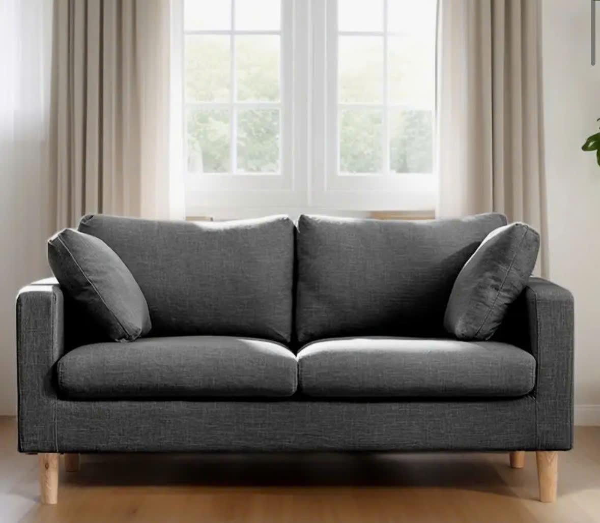 Sofa Tundo Contemporary Japanese-Inspired Sofa with Storage - 2-Seater, Removable &amp; Washable Cover, Hardwood Frame for Living Room