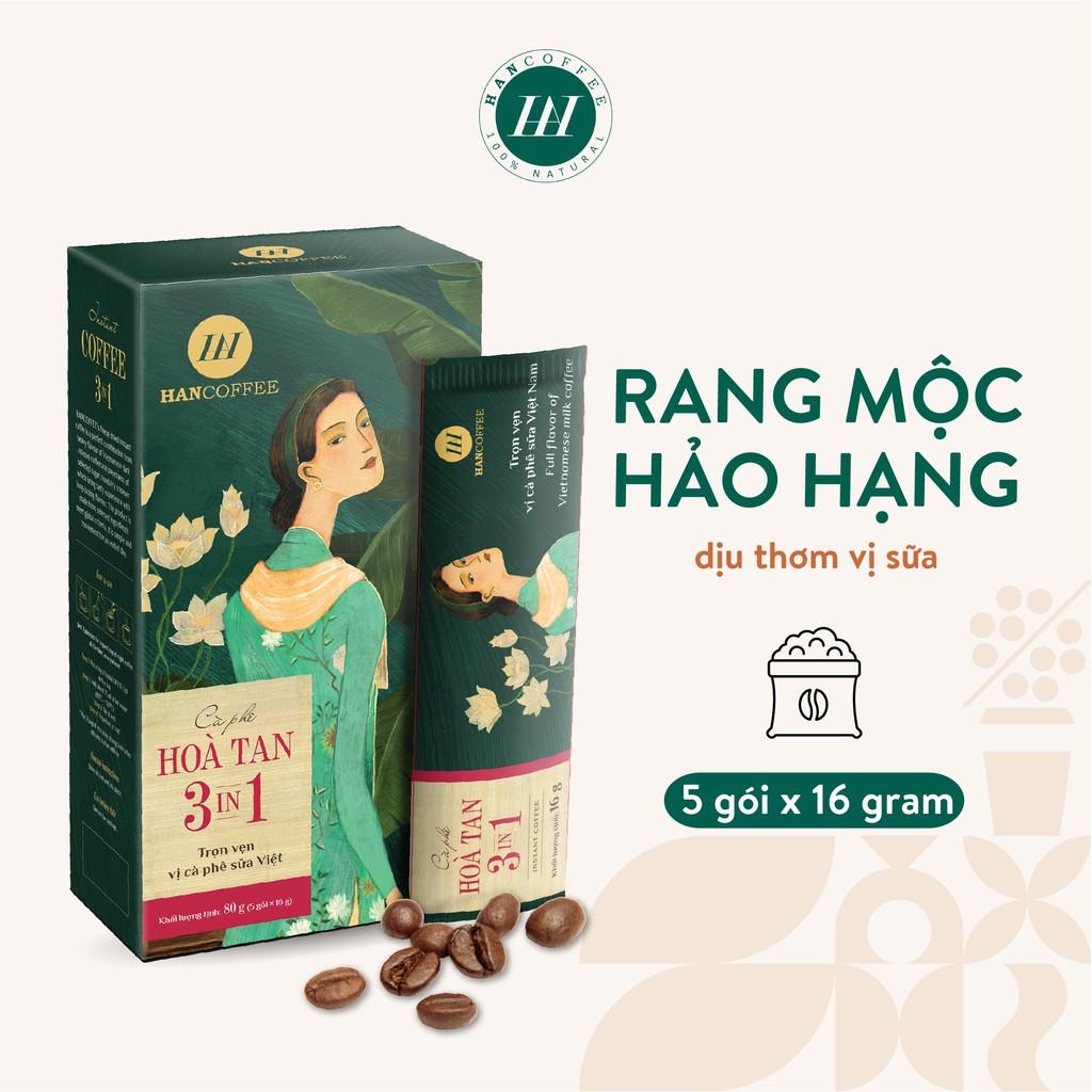 Cà Phê Hòa Tan 3IN1 Sấy Lạnh HANCOFFEE Đậm Hương Cà Phê, Thơm Nhẹ Mùi Sữa Hộp 5 Gói - HN3IN1S