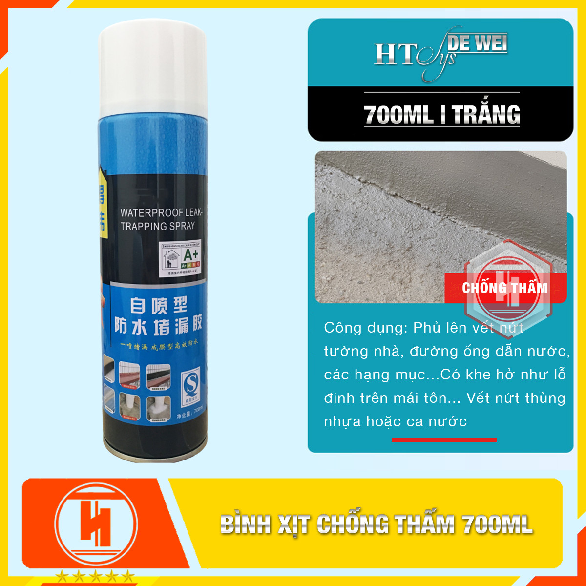 Bình Xịt Chống Thấm Dột Đa Năng HT SYS - DEWEI700 - 700ml