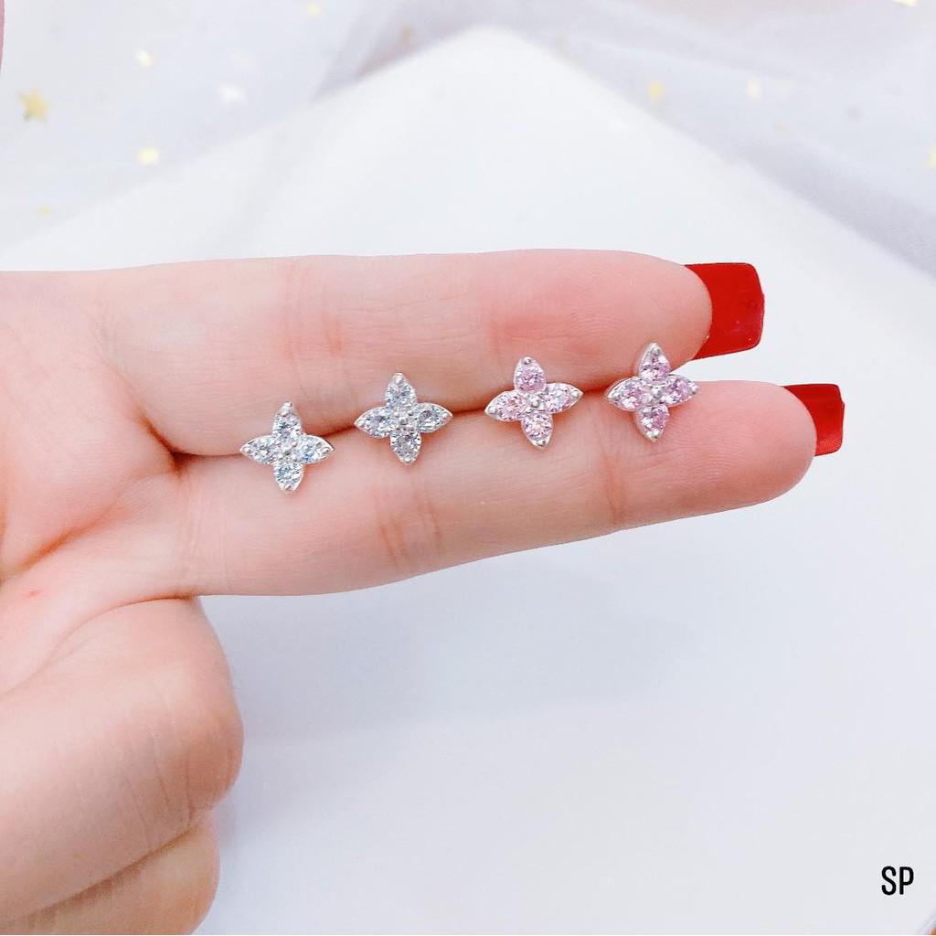 Bông tai,khuyên tai,Bông tai bạc ta gắn đá sành điệu,VÀNG BẠC AN CHI