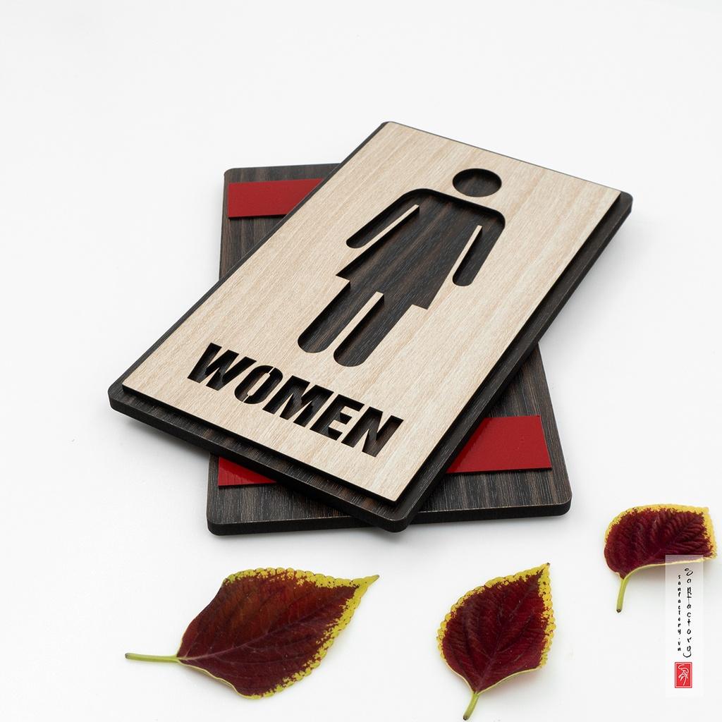 Cặp bảng Women Men dán cửa chỉ dẫn nhà vệ sinh nam nữ mẫu SAN-TL09