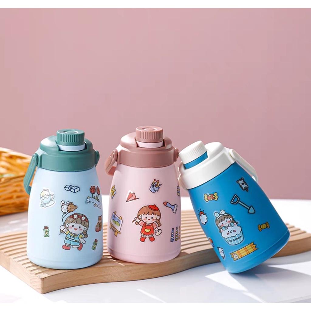 Bình Nước Giữ Nhiệt Cute Hàng Cao Cấp 800 ml Dùng Đi Học, Văn Phòng, Du Lịch Tiện Ích