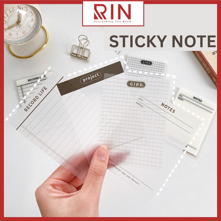 Giấy Note Trong Suốt Giấy Ghi Nhớ Giấy Ghi Chú Giấy Nhắn Trong Suốt Cho Học Sinh, Văn Phòng - Nhiều Màumẫu - 95X70Mm - Notes