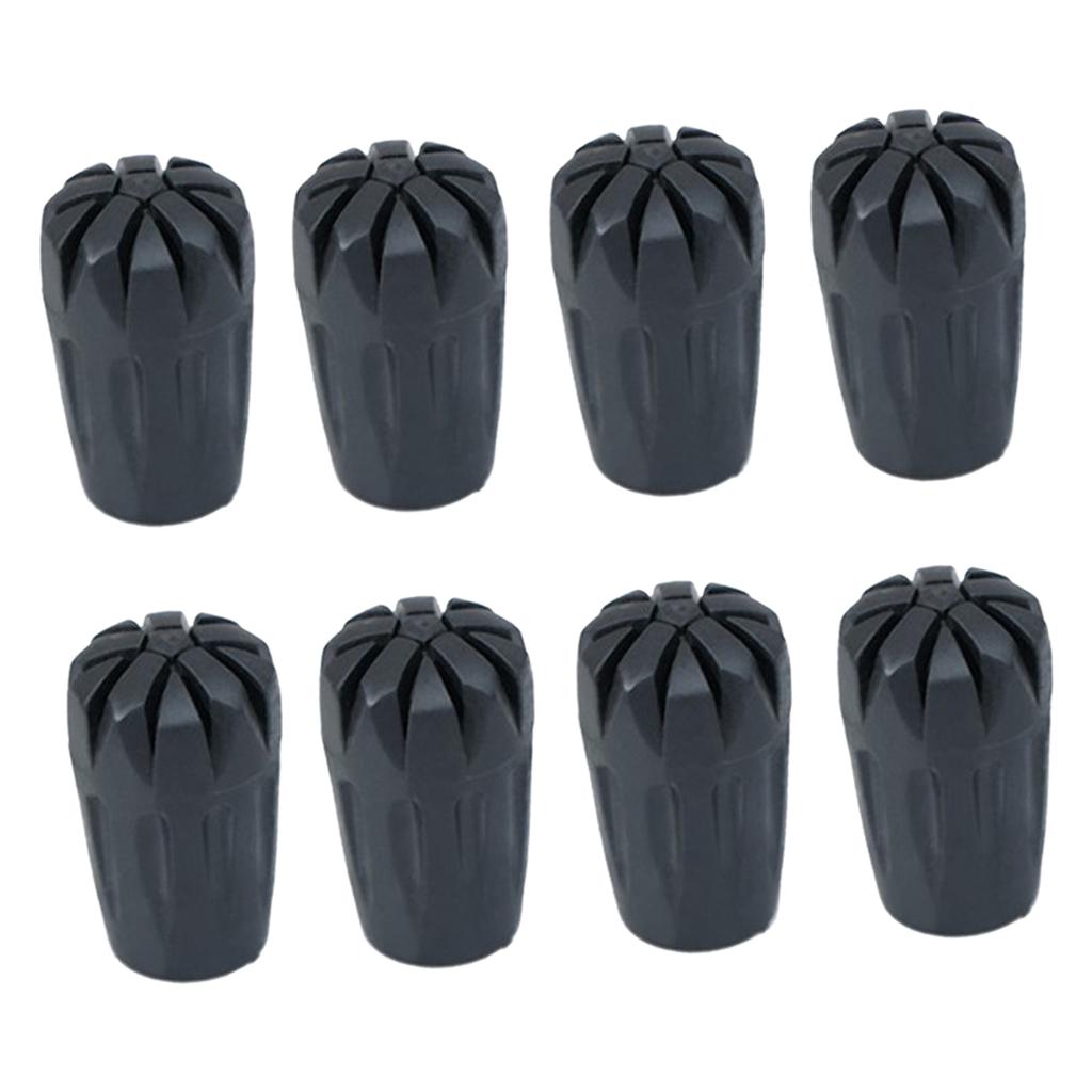 2x8pcs Rubber Replacement Tips Hiking Stick Walking Trekking Pole Protector