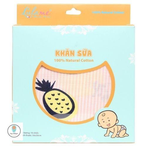 Khăn sữa 2 lớp Lu lame- 100% cotton cao cấp- Hoạ tiết đa dạng- 10c 1 hộp