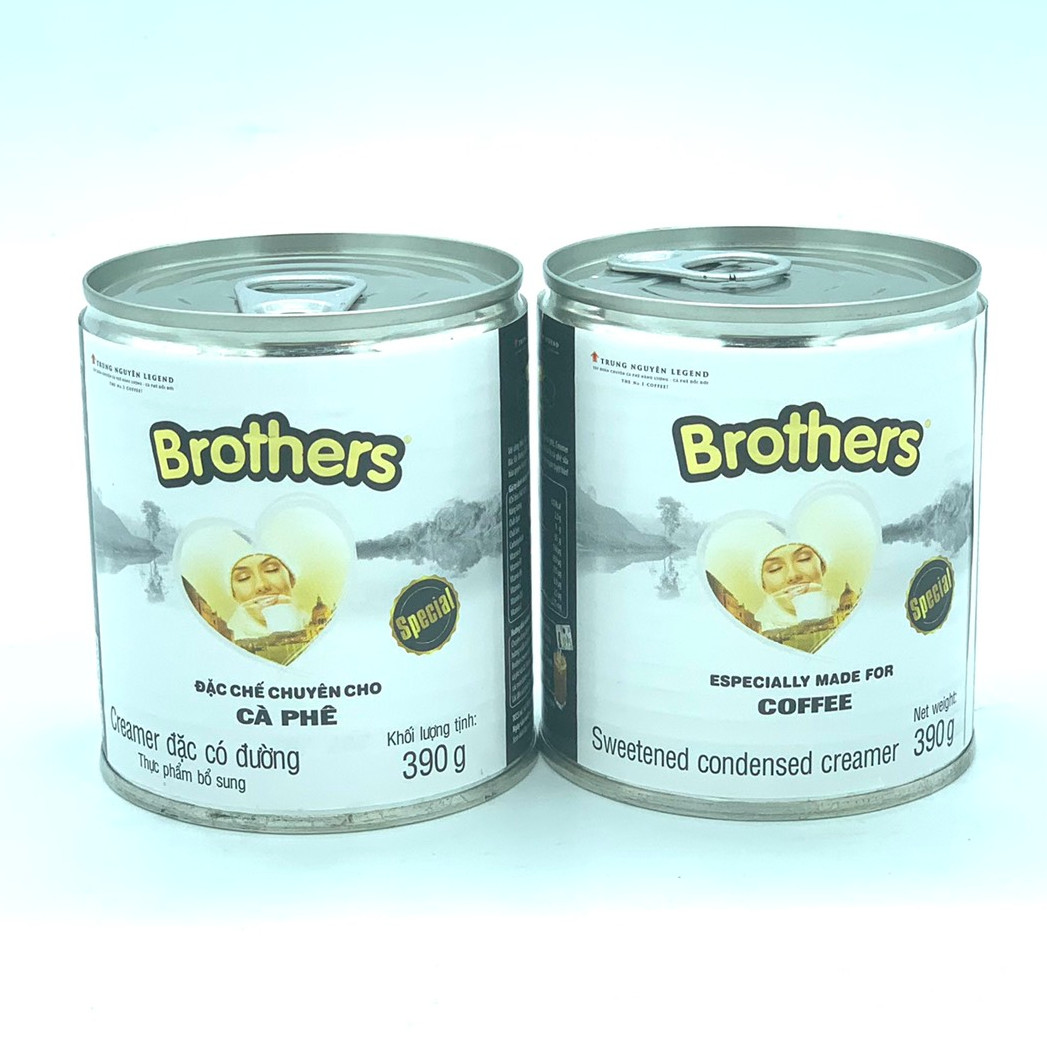 Combo 2 Lon Sữa đặc có đường Brothers Trung Nguyên( 390gam/Lon)