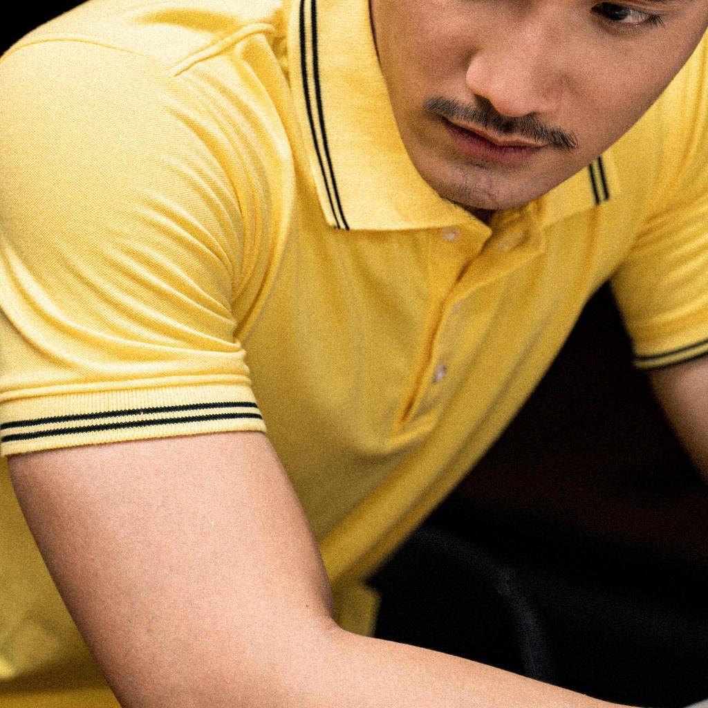Áo Polo Vàng Viền Đen