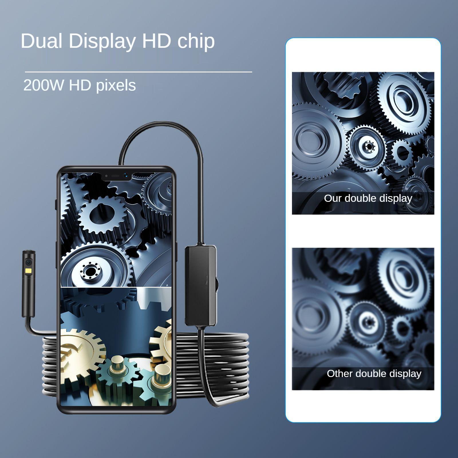 Máy ảnh nội soi công nghiệp USB Ống kính kép IP68 HD Borescope Thanh tra chống thấm nội soi cho ô tô 9 đèn LED cho điện thoại PC