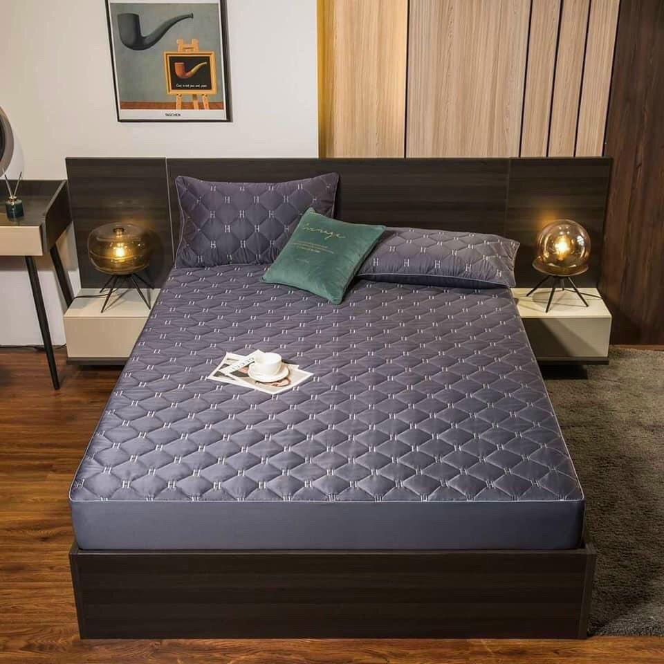 Bộ ga gối lụa trần chữ H hàng nhập 3 món 1m6x2m