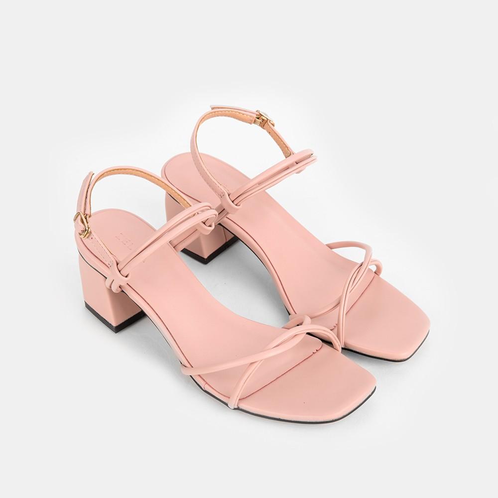 Giày Sandal Zelda Star cao gót vuông 5cm quai ngang mảnh - SN009820