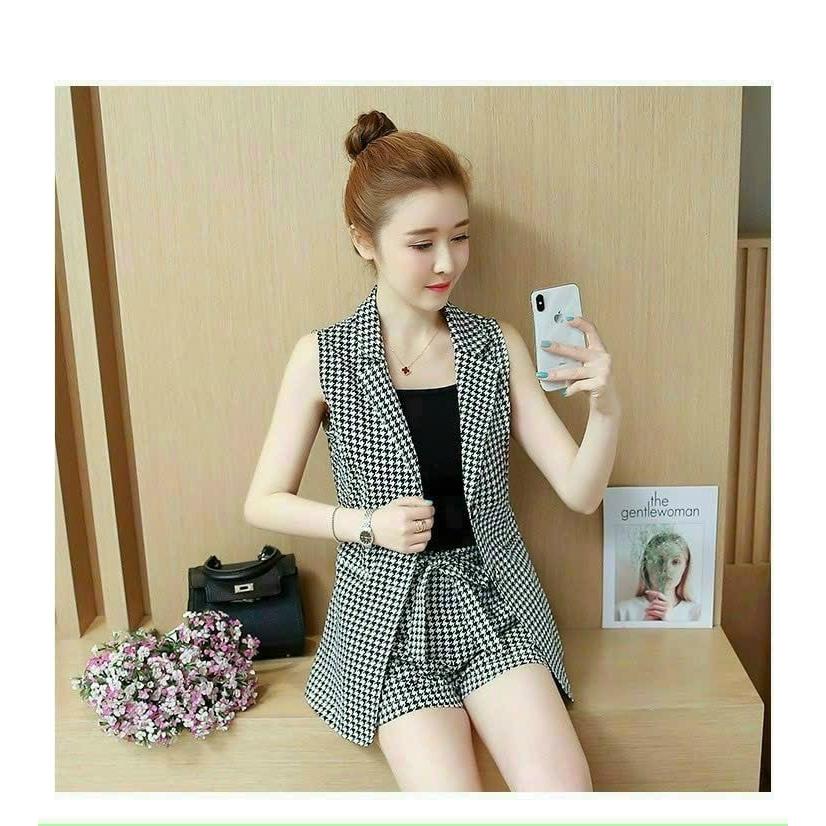 Set Vest Quần Short Áo Vest Sát Nách Kèm Áo Thun Thời Trang