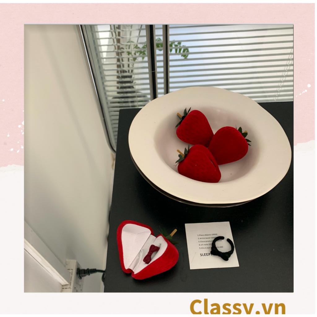 Nhẫn hở bọc vải nhung Classy họa tiết nơ độc đáo PK1396