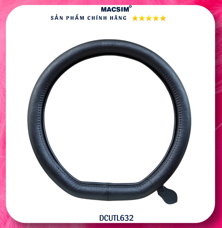 Bọc vô lăng cao cấp E34 VF3, VF5, VF8, VF9Macsim mã DCUT L632-2 chất liệu da thật - Khâu tay 100%