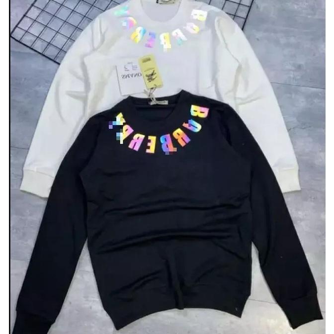 Áo nỉ bông UNISEX sweater tay dài phản quang 7 màu Bur(CHỤP FLASH MỚI PHẢN QUANG
