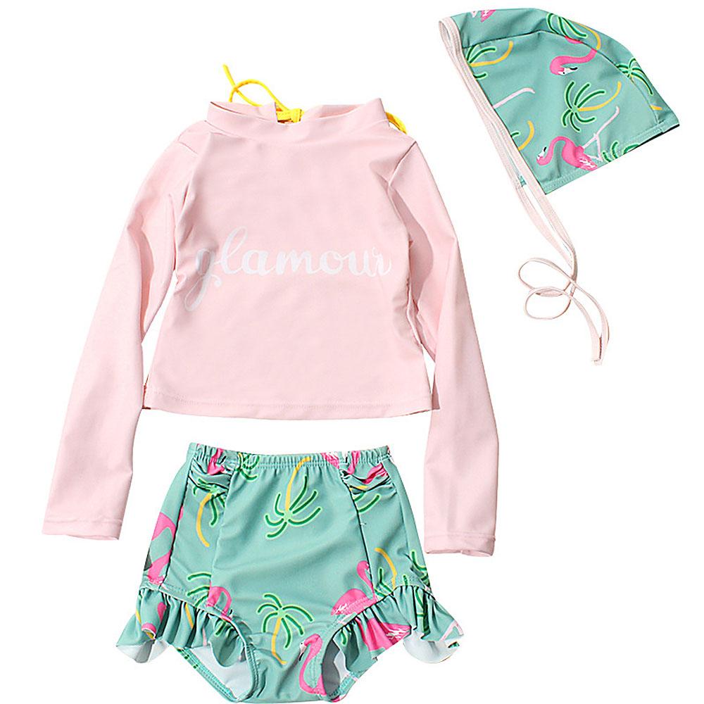 Cô Gái Hai Miếng Phù Hợp Với Đồ Bơi Trẻ Em Tay Dài Đi Biển 2-10 Năm Kid Dễ Thương Đồ Bơi Plus Kích Thước Cho Bé Tắm phù Hợp Với