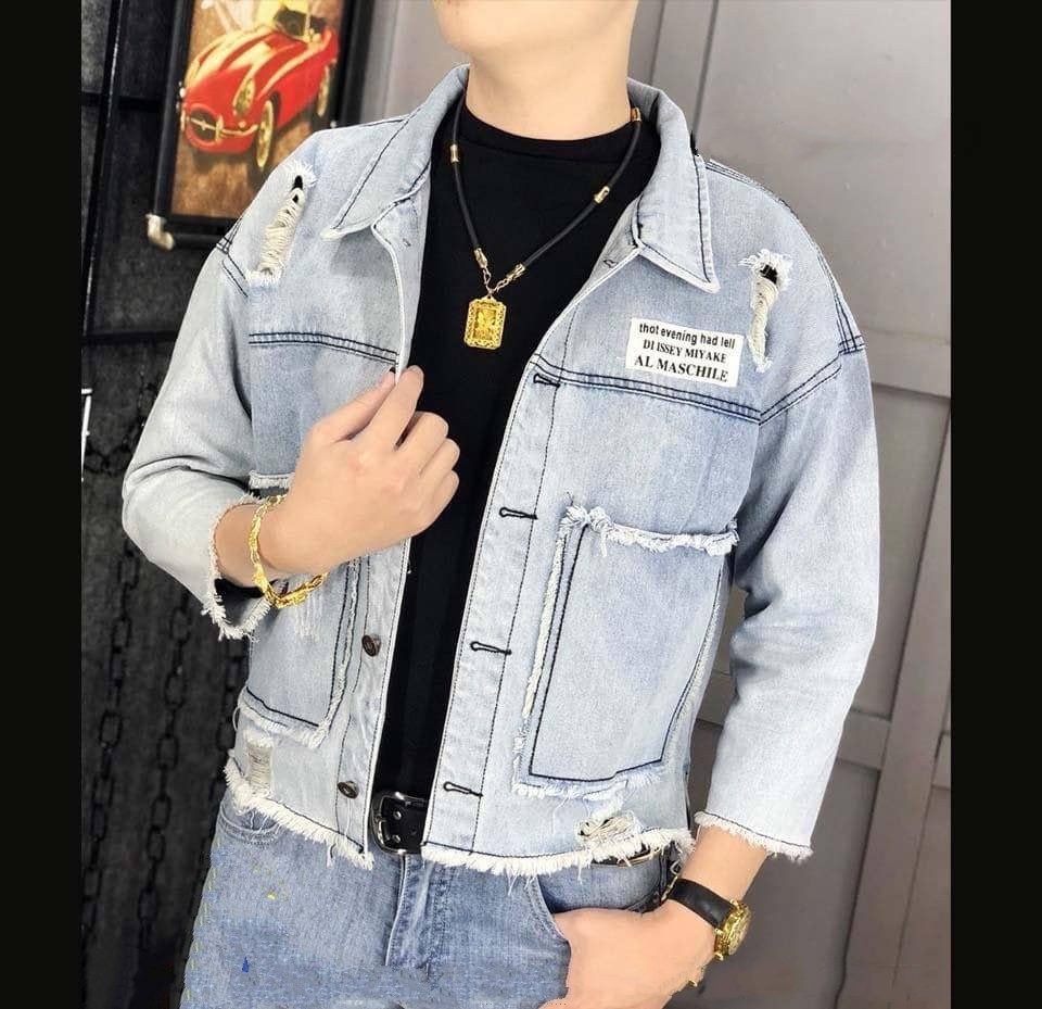 ÁO KHOÁC JEAN ĐẮP HÌNH THỜI TRANG 2020 - GV20205
