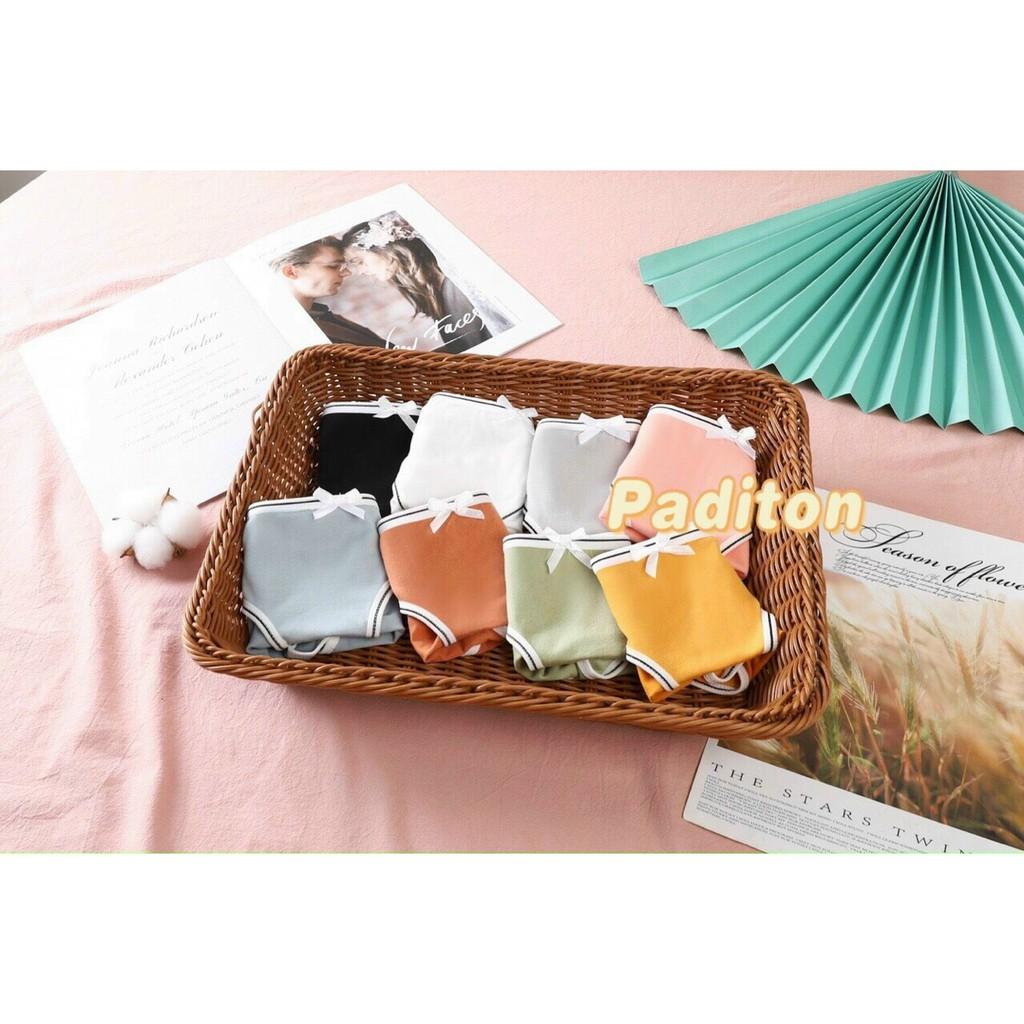 Quần Lót Nữ Cotton kháng khuẩn mềm mại ️Quần lót nữ cotton trơn viền đen phối nơ xinh