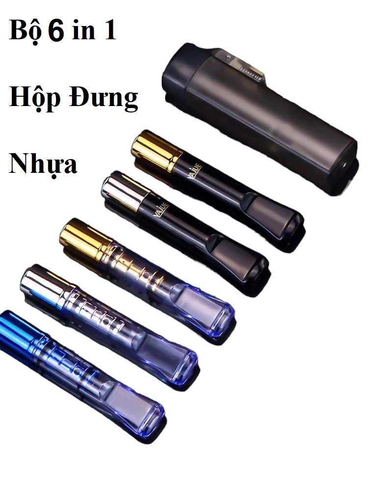 Bộ Đầu Lọc Thuốc L.á 6 in 1 Cao Cấp, Cải Tiến Mới, Sản Xuất Tiêu Chuẩn Nhật Bản, Có Hộp Đựng