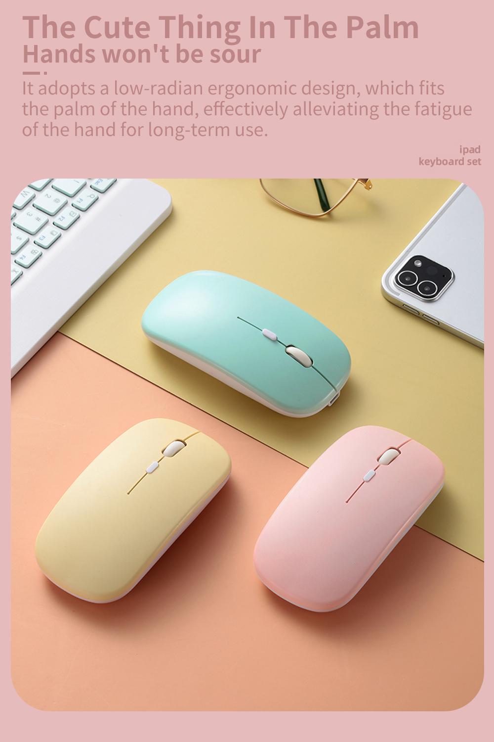 Hồng Nhiều Màu Sắc Tây Ban Nha Bàn Phím Không Dây Bluetooth Và Chuột Cho iPad 10.2 10.5 10.9 Dành Cho Samsung Máy Tính Bảng Android Nga Bàn Phím