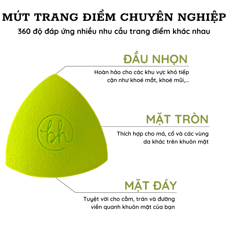 Mút Tán Nền Kim Tự Tháp BH Cosmetics Neon Makeup Sponge