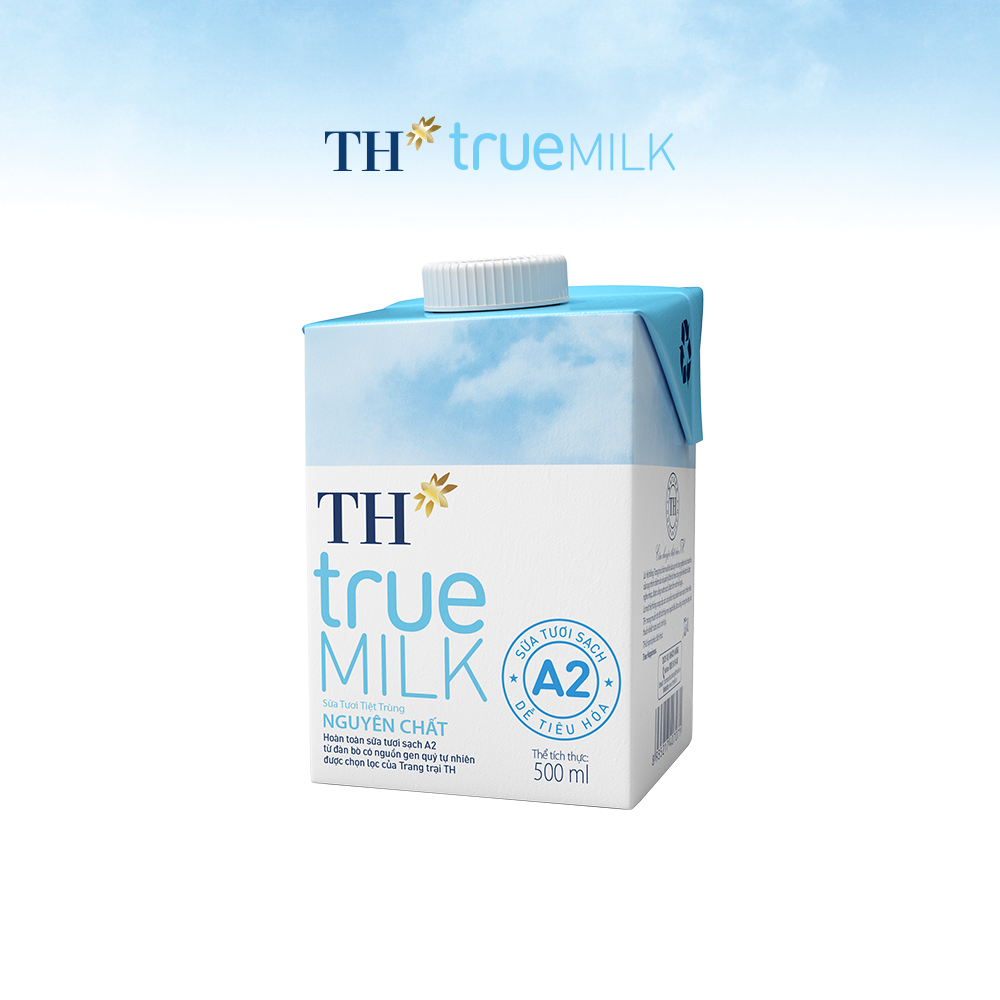 Thùng 12 hộp sữa tươi tiệt trùng nguyên chất TH True Milk A2 500ml (500ml x 12)