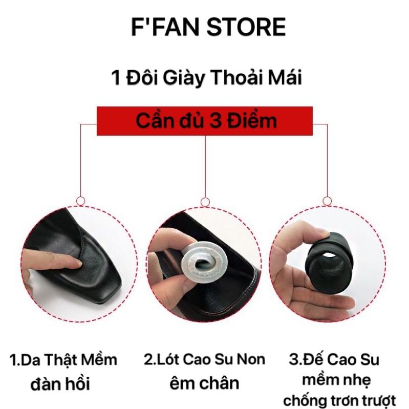 Giày Bệt Mũi Vuông (Da Thật) Da Mềm Giày Công Sở Đơn Giản FFAN STORE