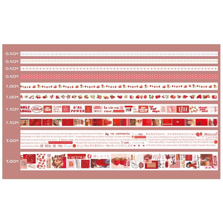 Washi Tape Set Vintage Làm Bullet Journal Nhiều Chủ Đề Băng Keo Hình Dán Dễ Thương Washitapes Cute