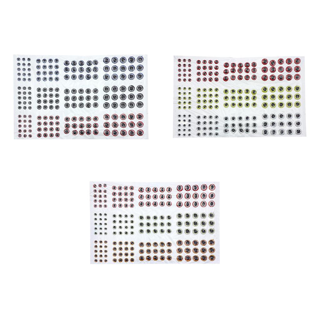 183pcs Fishing Lure Eyes 3D Holographic Eyes Fly Tying Jigs Crafts DIY Red White