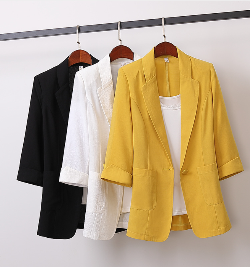 Hình ảnh Áo vest nữ, áo blazer nữ mỏng tay lỡ phong cách Hàn Quốc Ak05